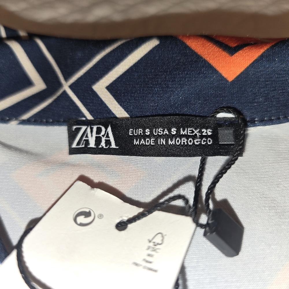 ZARA NWT Geometric Printed Tunic Mini Dress Women's Size Small - Picture 8 of 10